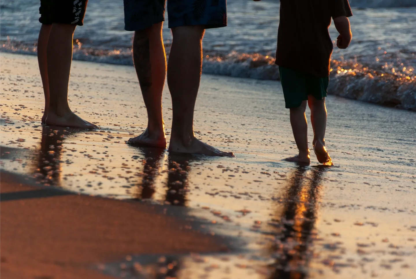 Familie am Nordseestrand in Butjadingen