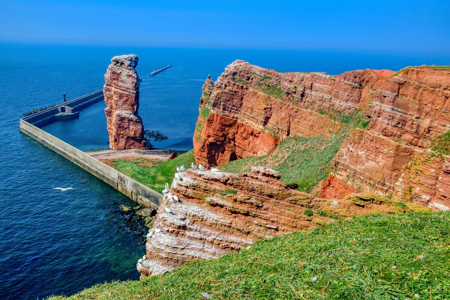 Nordsee-Insel Helgoland mit roten Felsen